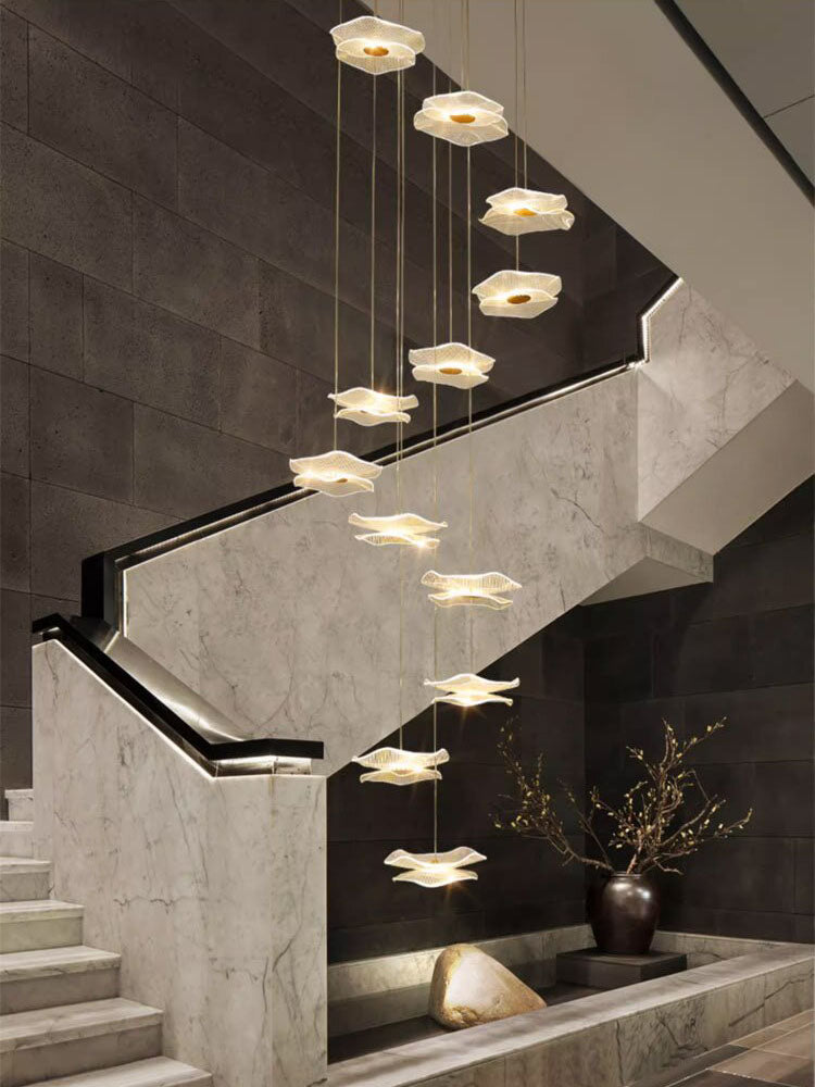 Lotus Leaf Chandeliers Decor For Kitchen Island New Chinese Style Pend ...