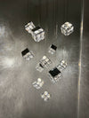 Modern Crystal Cube Chandelier, Multi Light Pendant with Titanium Black