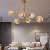 Modern Bubble Chandelier Artistic Branch-Style Ceiling Light with Clear Glass Shades