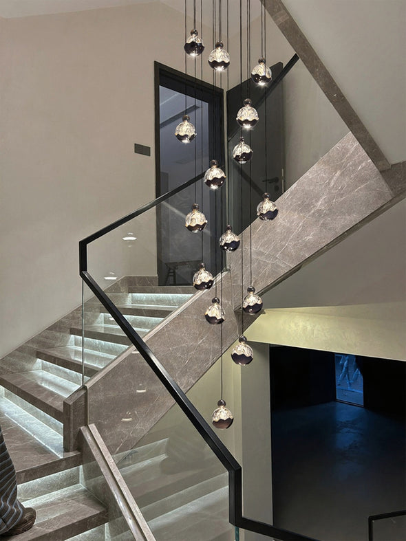 Modern Zinc Alloy Crystal Chandelier Adjustable Multi-Light Pendant