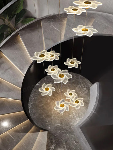 Minimalist Floral LED Chandelier Multi Light Pendant Home Decor for Duplex