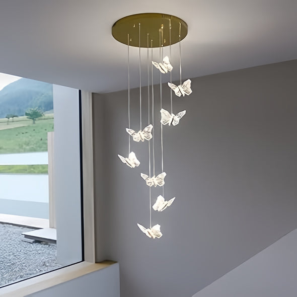 Modern Butterfly Chandelier High Ceiling Pendant Light Home Decor