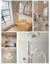 Modern Curved String Chandelier Copper PMMA Shade Multi - tiered combination