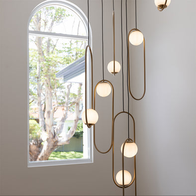Modern Multi-Ball Chandelier High Ceiling Luxury Irregular LED Pendant Light