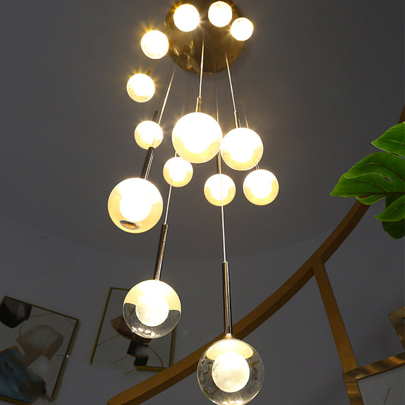 Modern Crystal Moon Pendant Light Stainless Steel Chandelier with 3D Lunar Globe