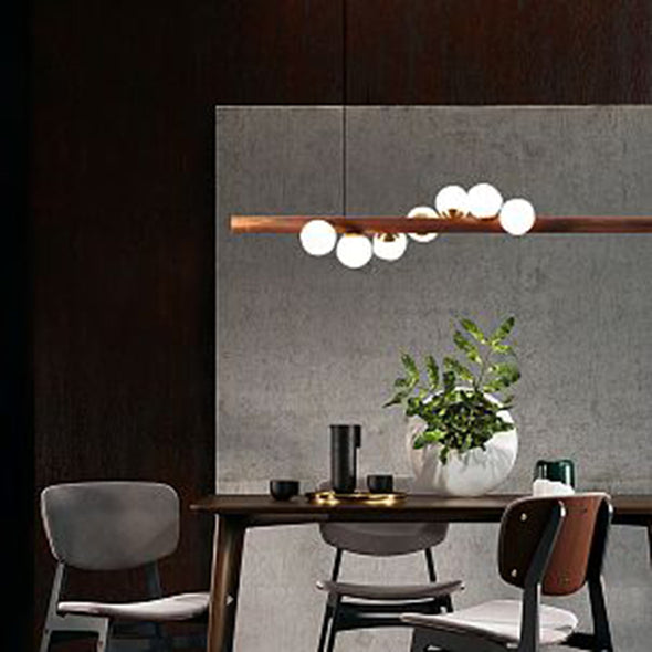 Kitchen Island Chandelier Ironwork and Acrylic LED Strip Light