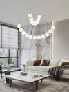 Modern Curved String Chandelier Copper PMMA Shade Multi - tiered combination
