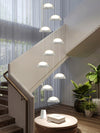 Modern Staircase Acrylic Chandelier, Iron & PMMA Shade, Multi-Lights