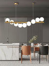 Modern Long Strip Chandelier Glass Magic Bean Spiral Ironwork Chandelier