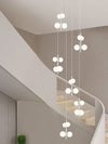 Modern Spiral Staircase Chandelier, Iron Glass Minimalist LED Pendant
