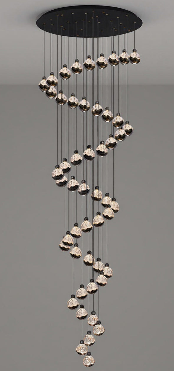 Modern Zinc Alloy Crystal Chandelier Adjustable Multi-Light Pendant