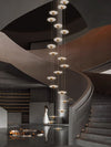 Modern Circular LED Chandelier Adjustable Pendant Light for Staircase