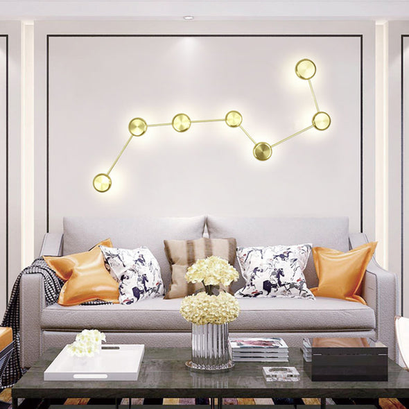 Modern Nordic Constellation LED Wall Light Aluminum Black Gold Hanging Lamp