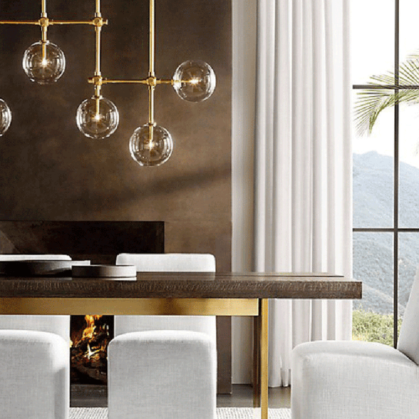 Modern Bubble Chandelier Artistic Branch-Style Ceiling Light with Clear Glass Shades