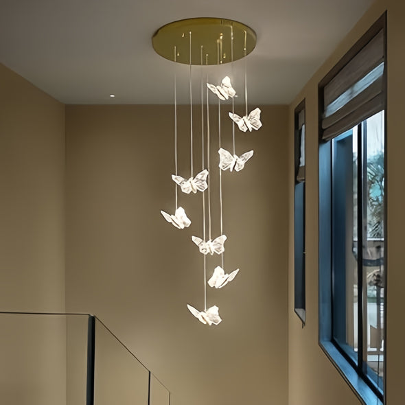 Modern Butterfly Chandelier High Ceiling Pendant Light Home Decor