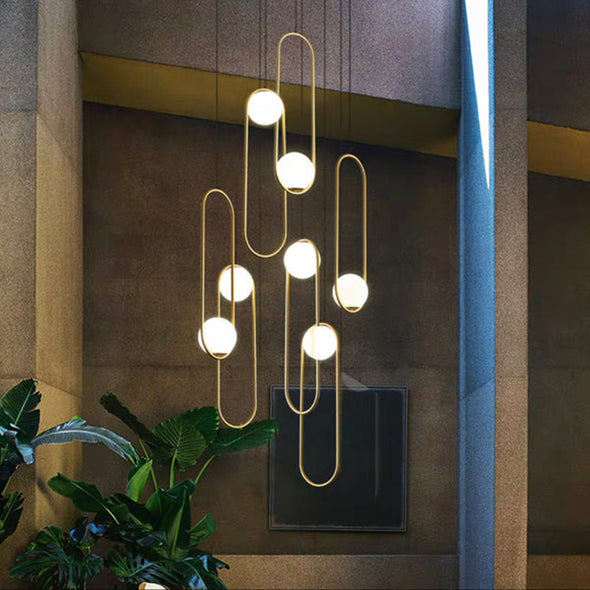 Modern Multi-Ball Chandelier High Ceiling Luxury Irregular LED Pendant Light