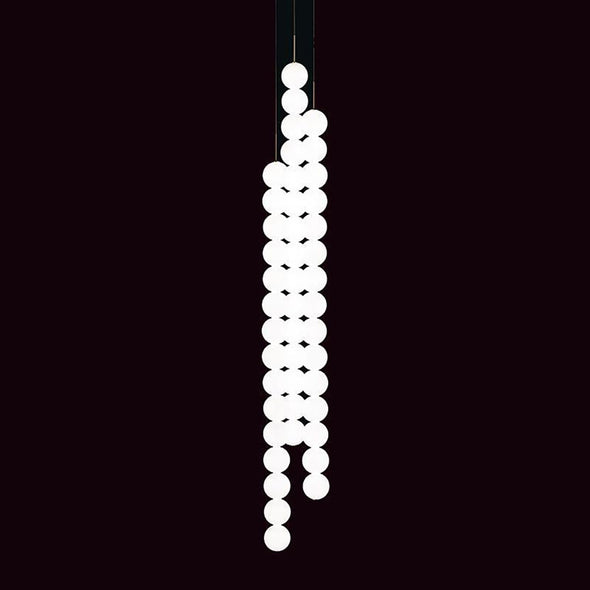 Modern Glass Globe Linear Chandelier, Customizable Glass Pendant Light