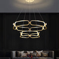 LED Modern Ceiling Chandelier with Circular Rings in Single or Double Layers