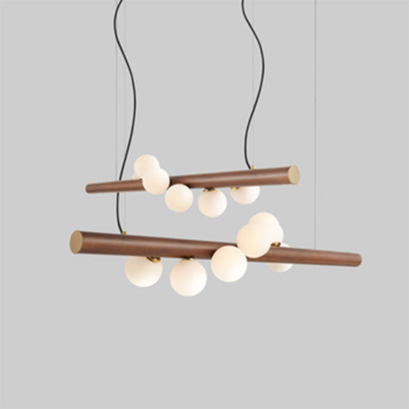 Kitchen Island Chandelier Ironwork and Acrylic LED Strip Light