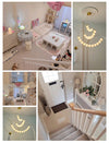 Modern Curved String Chandelier Copper PMMA Shade Multi - tiered combination