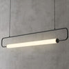 Modern Linear Pendant Light, Iron PMMA Shade, 32 - 55 Inch Adjustable Length