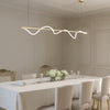 Modern Wave LED Chandelier Iron Acrylic Linear Pendant with Adjustable Length