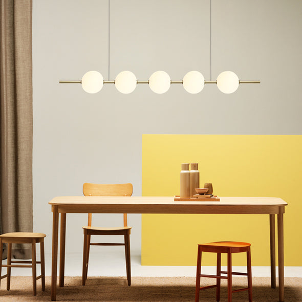Modern Globe Linear Chandelier Kitchen Island Pendant 5 Bubbles Gold or Black Light