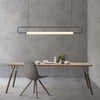 Modern Linear Pendant Light, Iron PMMA Shade, 32 - 55 Inch Adjustable Length