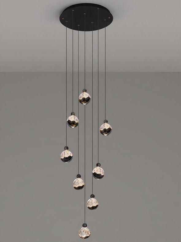 Modern Zinc Alloy Crystal Chandelier Adjustable Multi-Light Pendant