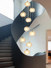Floral Staircase Chandelier Adjustable Multi  LED Light Hanging Pendant