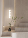 Modern Glass Globe Linear Chandelier, Customizable Glass Pendant Light