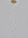 Modern Circular LED Chandelier Adjustable Pendant Light for Staircase