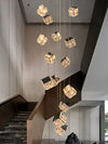 Modern Crystal Cube Chandelier, Multi Light Pendant with Titanium Black
