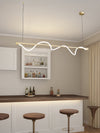 Modern Wave LED Chandelier Iron Acrylic Linear Pendant with Adjustable Length