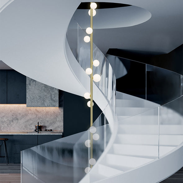 Nordic Modern Linear Chandelier 5 to 23 Slender Hanging Glass Lights