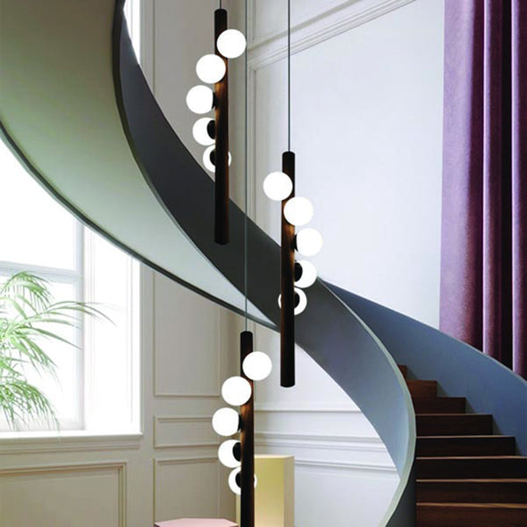 Modern Linear Chandelier Sphere-style LED Large Pendant Light