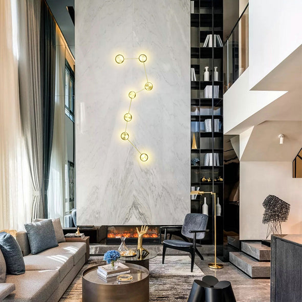 Modern Nordic Constellation LED Wall Light Aluminum Black Gold Hanging Lamp