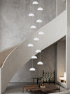 Modern Staircase Acrylic Chandelier, Iron & PMMA Shade, Multi-Lights