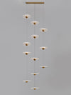 Modern Circular LED Chandelier Adjustable Pendant Light for Staircase
