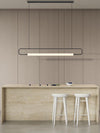 Modern Linear Pendant Light, Iron PMMA Shade, 32 - 55 Inch Adjustable Length