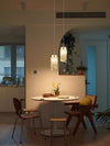 Modern Rotating Bead Curtain Chandelier Aluminum Frame PMMA Shade 3-26 Lights