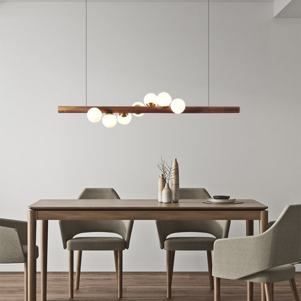 Kitchen Island Chandelier Ironwork and Acrylic LED Strip Light