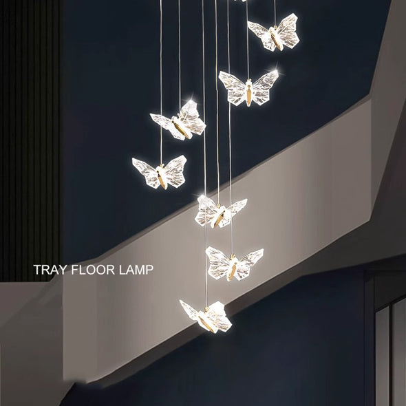Modern Butterfly Chandelier High Ceiling Pendant Light Home Decor