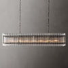 Retro-style Farmhouse Chandelier Rectangular Water Ripple Crystal Glass Home Decor