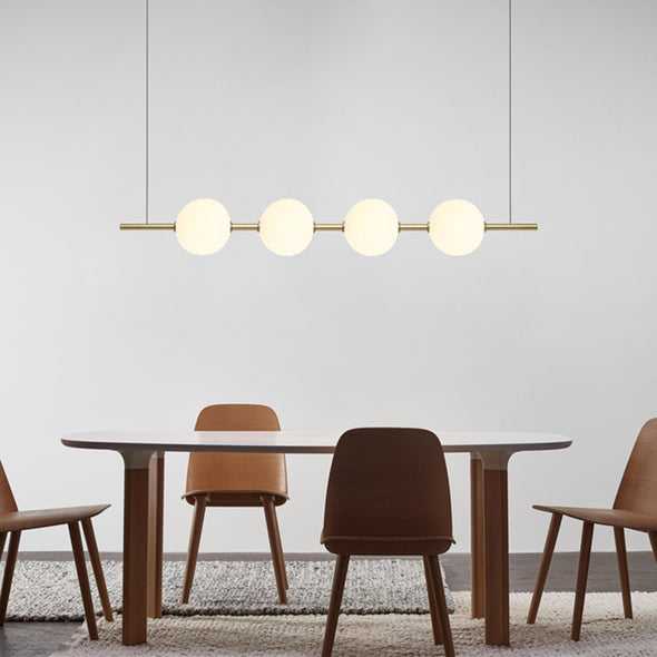 Modern Globe Linear Chandelier Kitchen Island Pendant 5 Bubbles Gold or Black Light