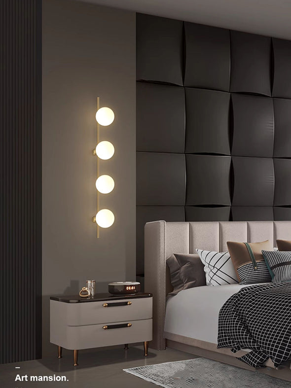 Modern Minimalist Bedside Lamp Wall Sconce Round Ball LED Fixture