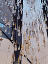 Crystal Raindrop Chandelier Modern Pendant Lights Decor For Staircase Foyer High Ceiling Entrance