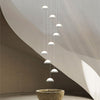 Modern Staircase Acrylic Chandelier, Iron & PMMA Shade, Multi-Lights