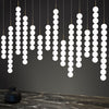 Modern Glass Globe Linear Chandelier, Customizable Glass Pendant Light