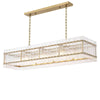 Retro-style Farmhouse Chandelier Rectangular Water Ripple Crystal Glass Home Decor